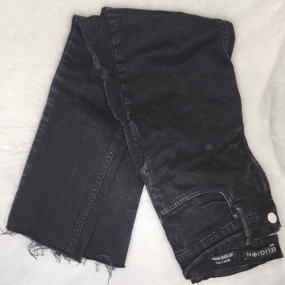 True Religion Black Cropped Women's Jeans